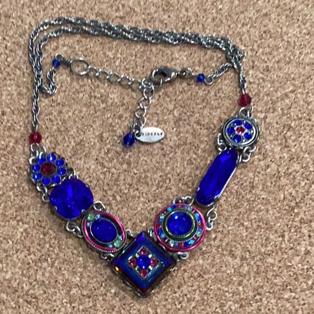 Firefly Cobalt blue crystal necklace